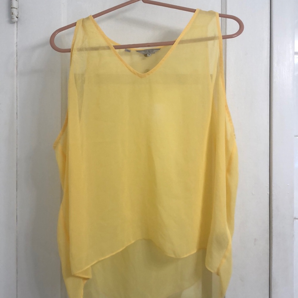 Yellow shear blouse by Guess